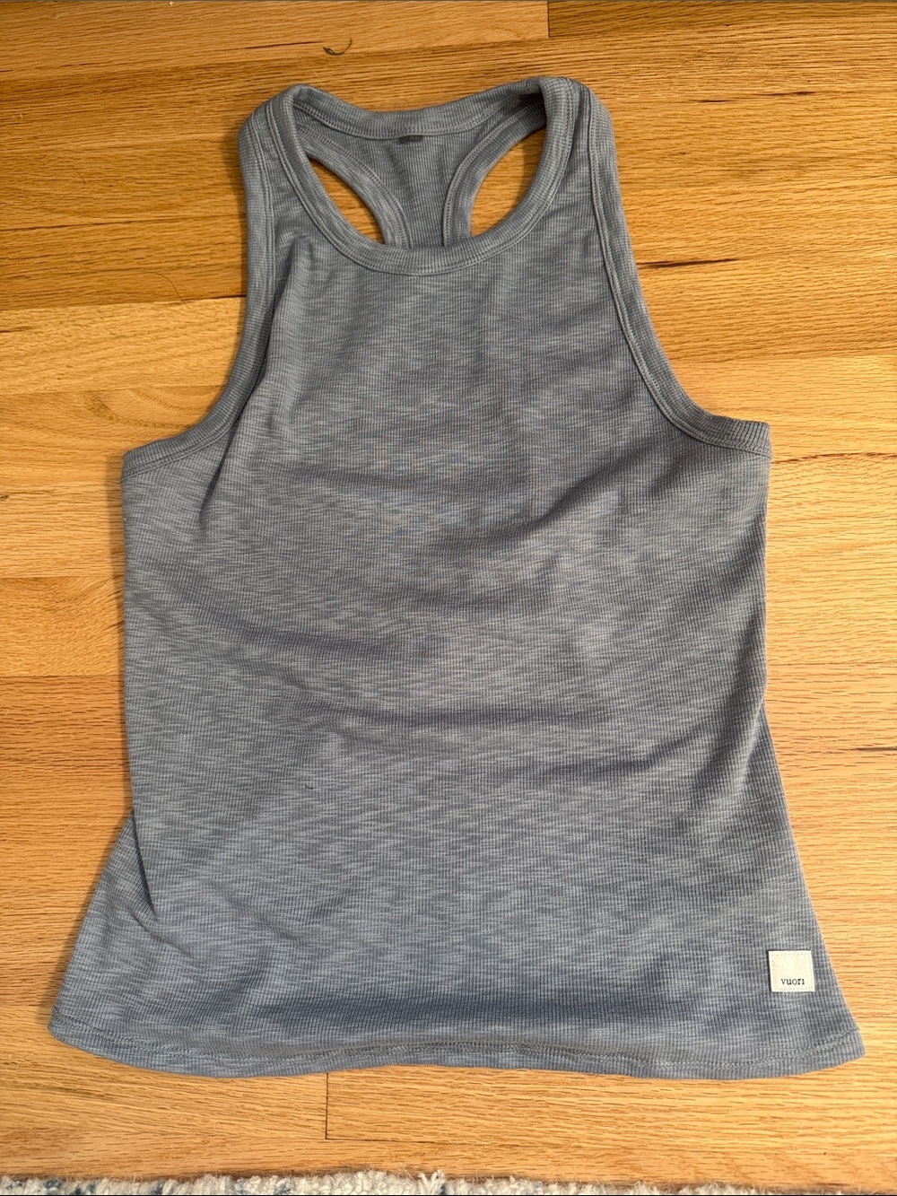 Vuori Heather Gray Ribbed Racerback Tank